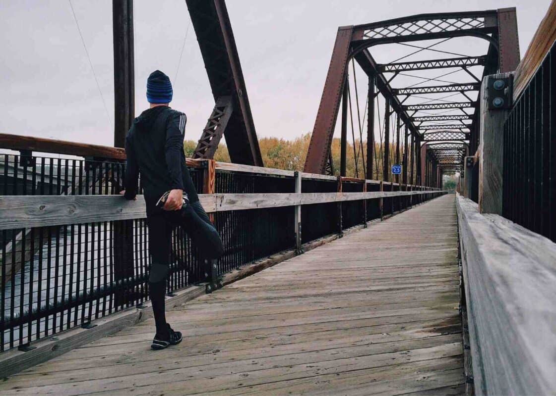 athlete on a bridge