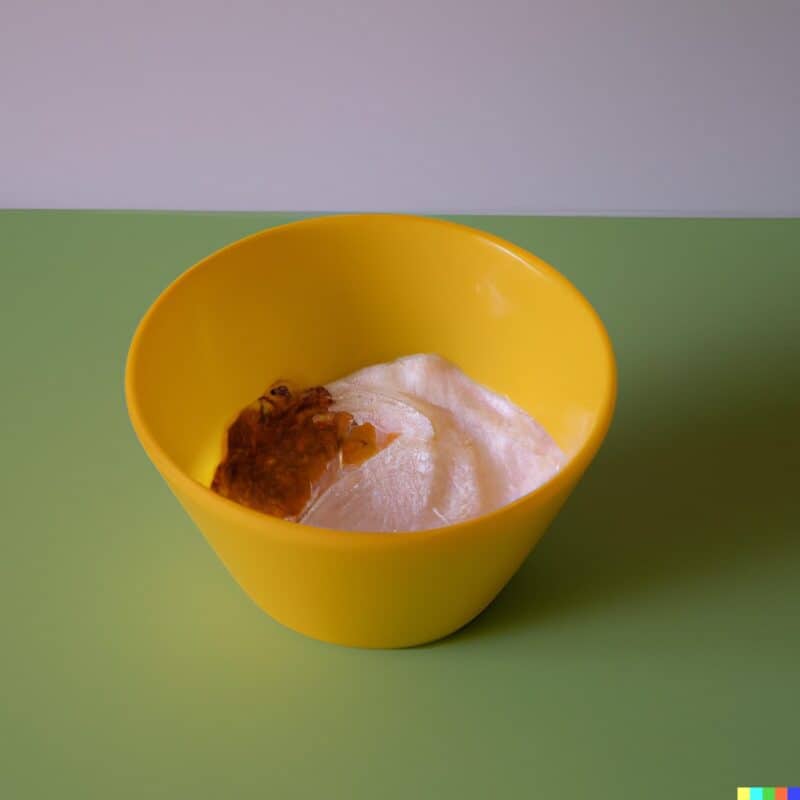 honey and milk mask in a yellow bowl for skincare in ramadan